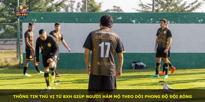 Thông tin thú vị từ BXH giúp người hâm mộ theo dõi phong độ đội bóng